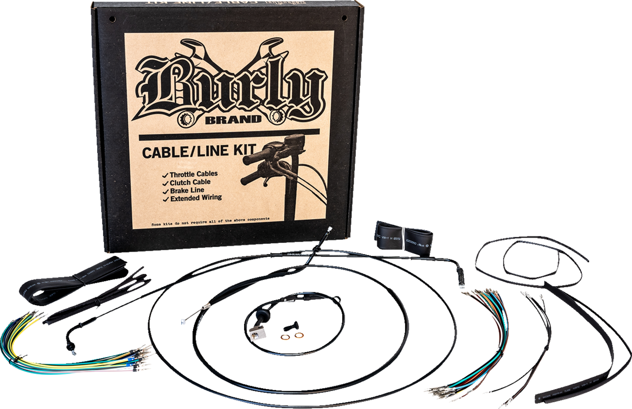Burly Brand Extended Cable Kit - 12" Ape Hanger - Rebel