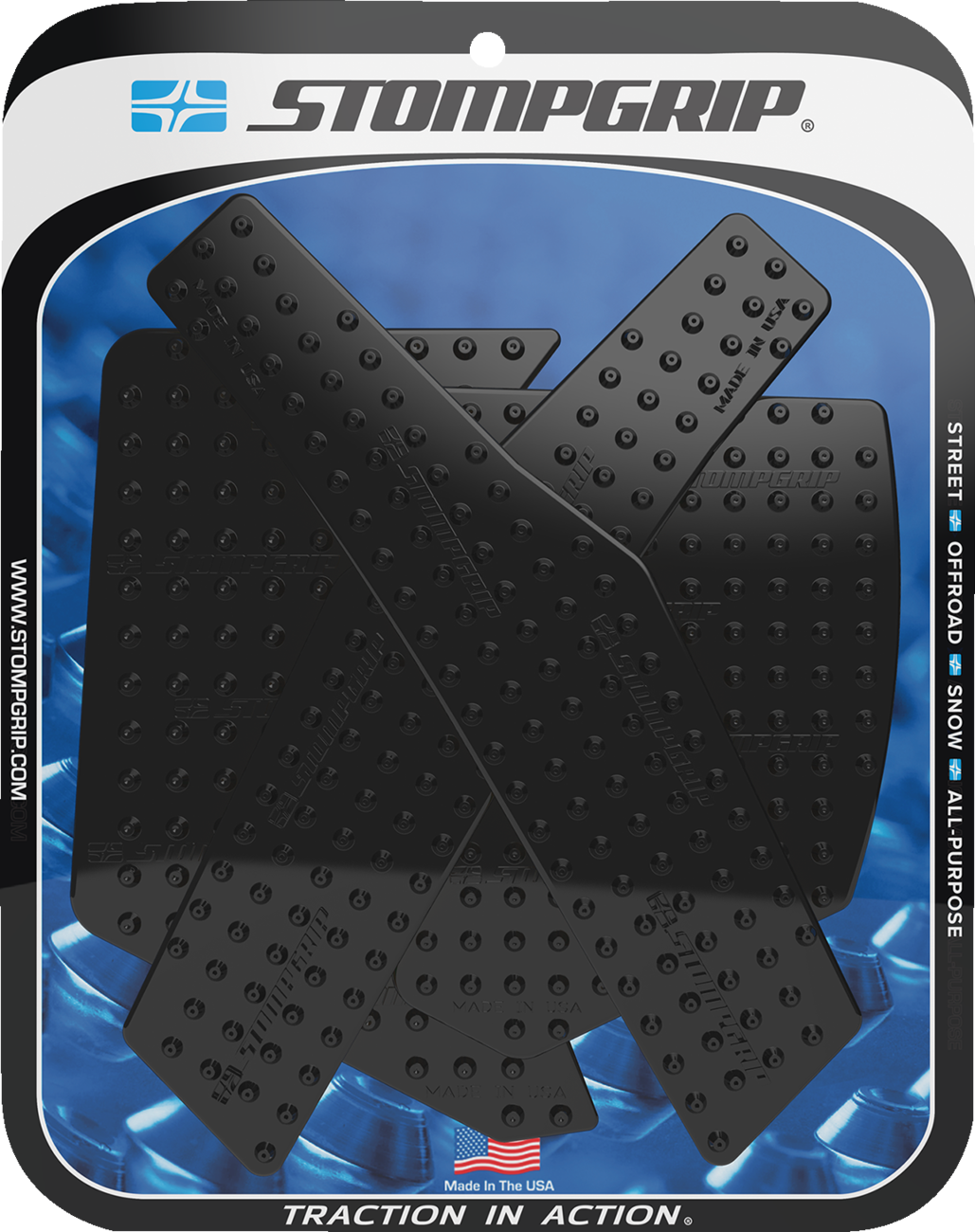 StompGrip Tank Grips - Volcano - Black - Honda - CRF '21-'24