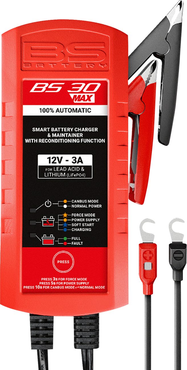 BS Battery Battery Charger/Maintainer - BS 30 Max - 12 V - 3 A