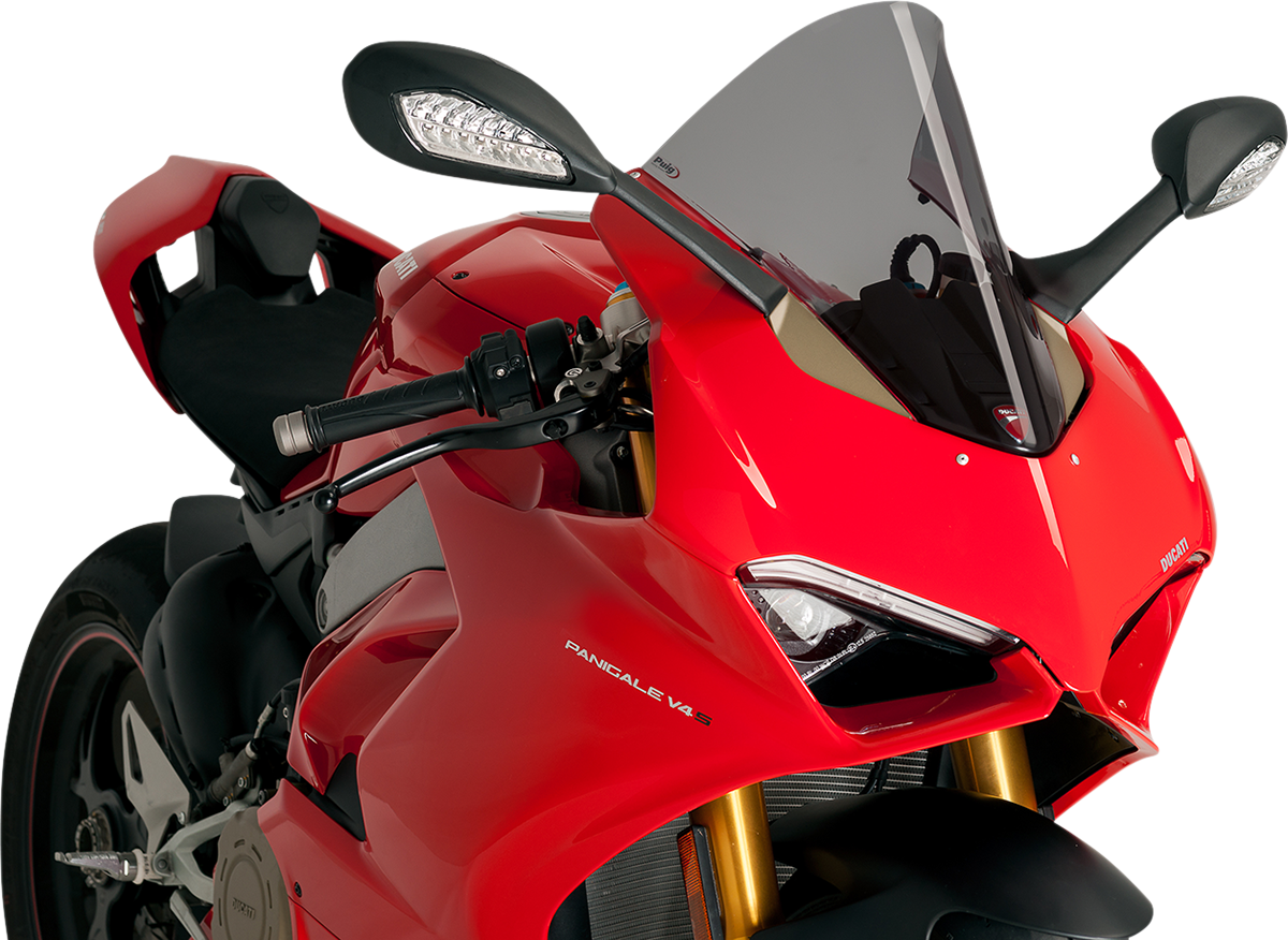 PUIG HI-Tech Parts Race Windscreen - 15-3/4" - Dark Smoke - Ducati