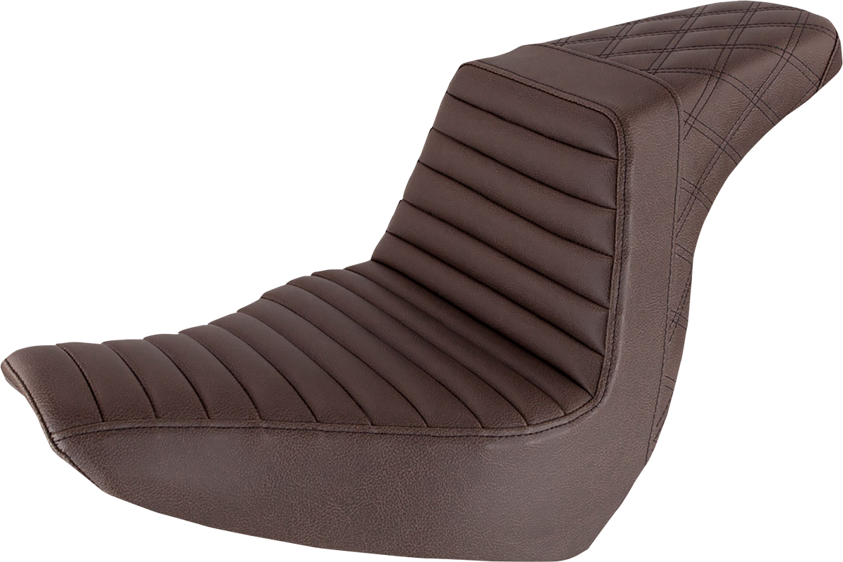 Saddlemen Step-Up Seat - Front Tuck-N-Roll/Rear Lattice Stitch - Brown