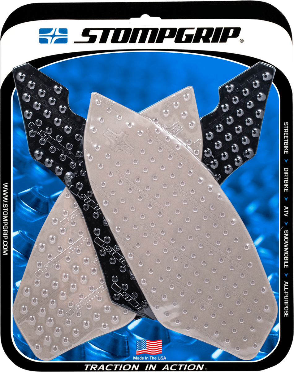 StompGrip Tank Grips - Volcano - Clear/Black - BMW - S/Hp '09-'14