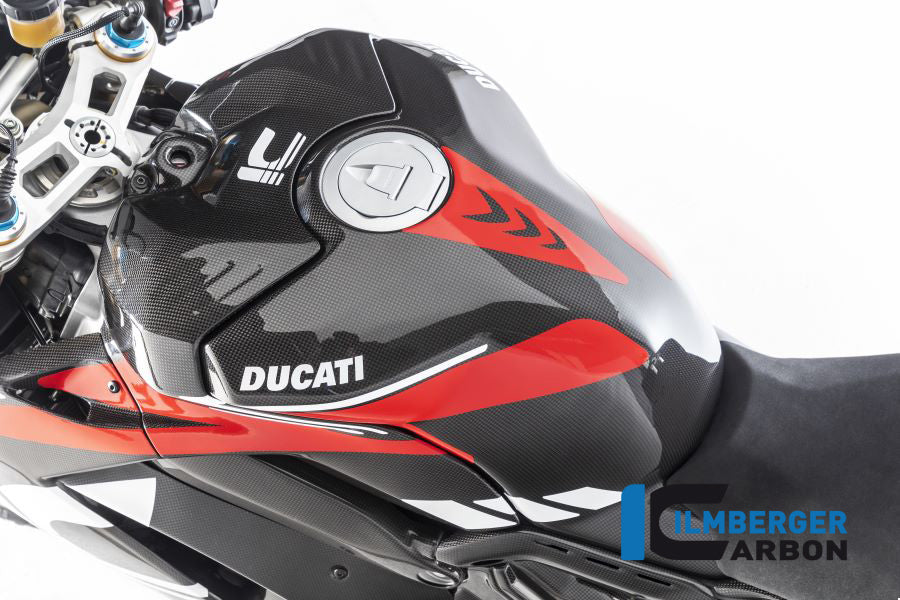 Ilmberger Carbon Upper Tank Cover Ducati Panigale V4 Racing - Gloss