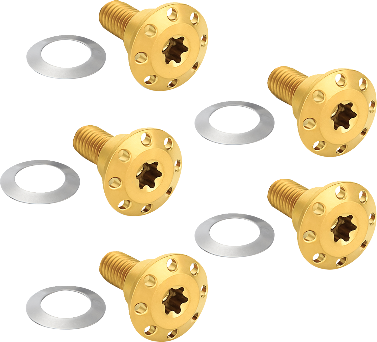 Arlen NESS Bolt Kit - Holeshot/Front/Floating/Brake Rotor - Spoke Mount - Gold - 5 Pack