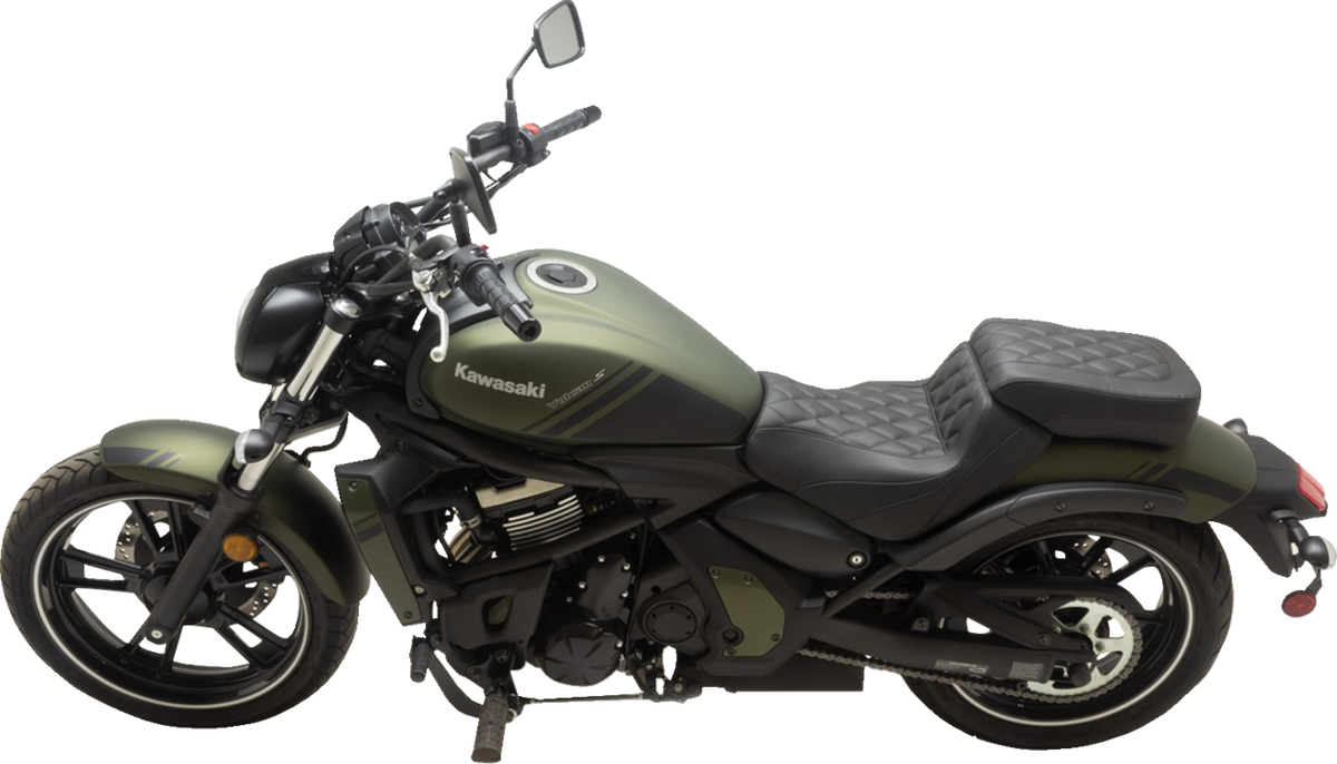Mustang Squareback/Fastback Solo Seat - Black - Diamond Stitch - Vulcan S '15-'23