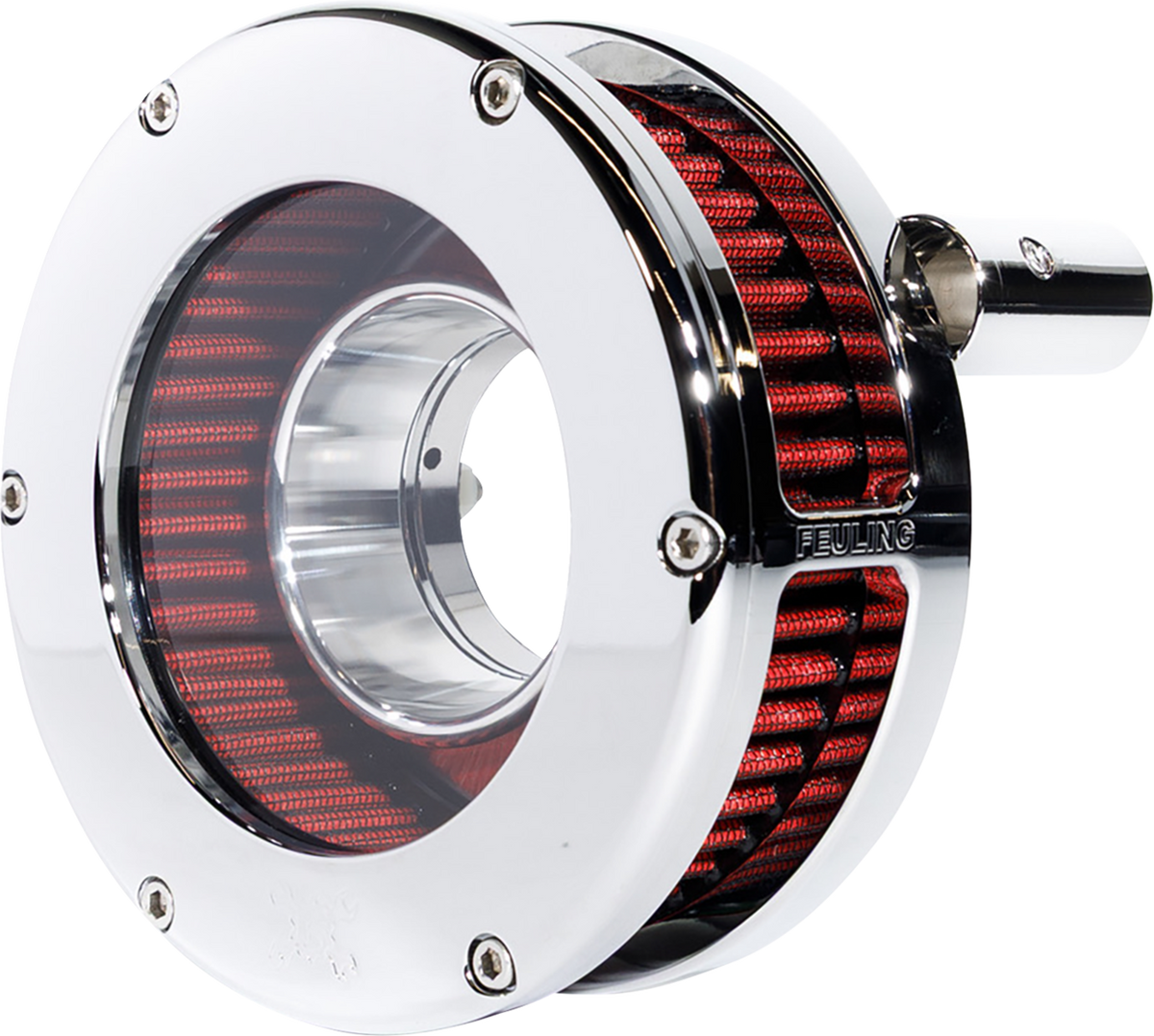 Feuling Parts Slim BA Air Cleaner Kit - Chrome/Clear - Red Filter - '93-'99 EVO Big Twin