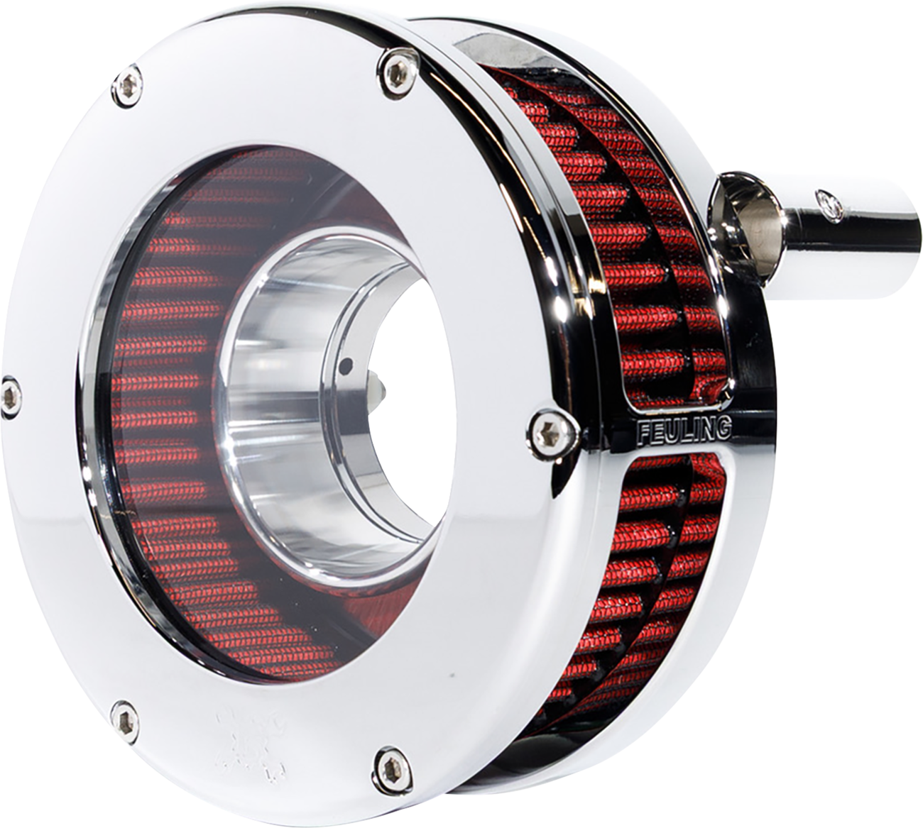 Feuling Parts Slim BA Air Cleaner Kit - Chrome/Clear - Red Filter - '93-'99 EVO Big Twin