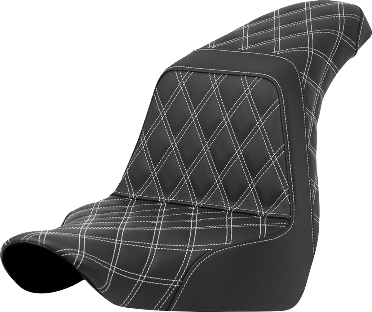 Saddlemen Step-Up Seat - Full Lattice Stitch - White Stitch - FXLR/FLSB '18-'21