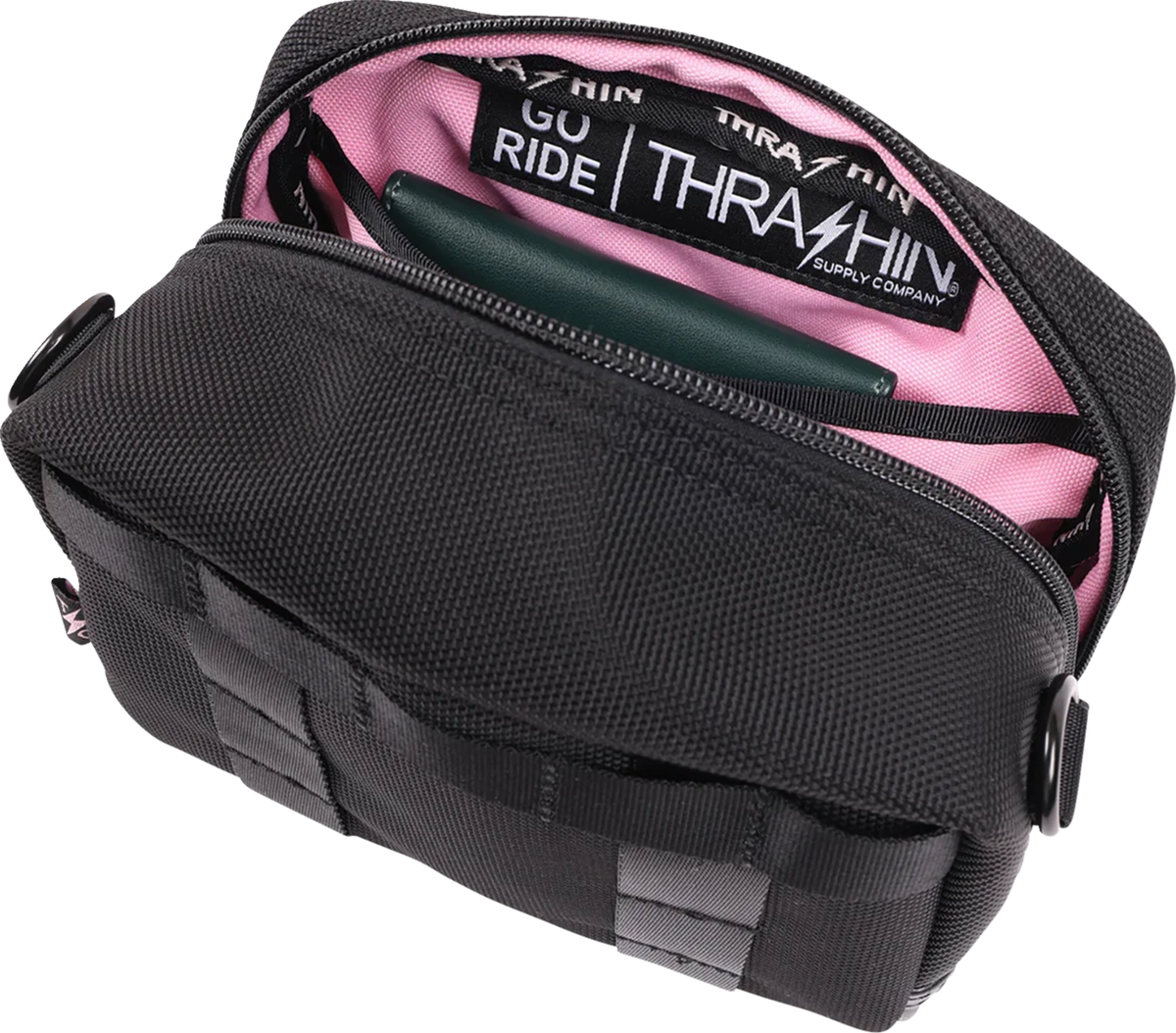 Thrashin Supply CO. Crossbody Handlebar Bag - Black / Pink
