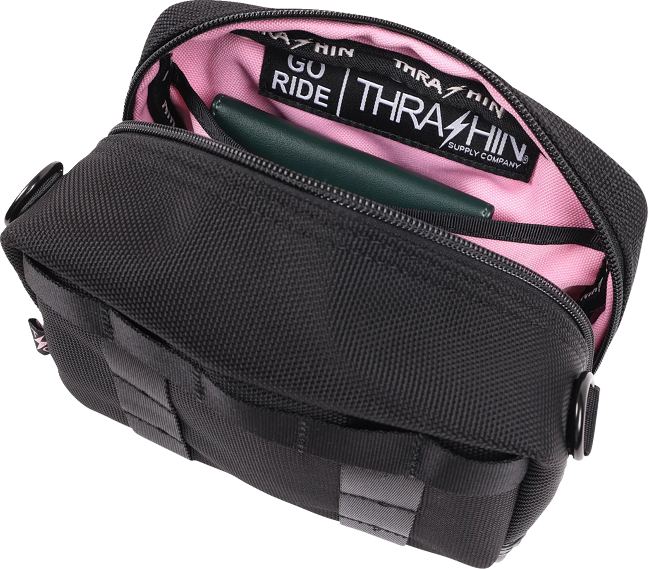 Thrashin Supply CO. Crossbody Handlebar Bag - Black / Pink