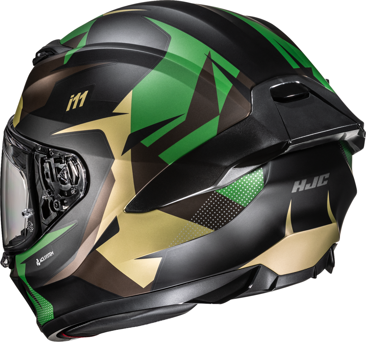 HJC I11 Plus Instant Helmet - Black / Brown / Green / MC4SF / Matte / 3XL