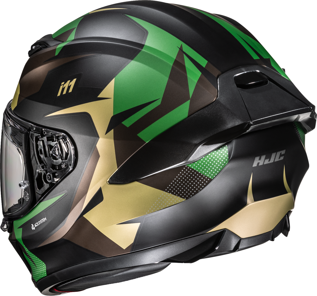 HJC I11 Plus Instant Helmet - Black / Brown / Green / MC4SF / Matte / 3XL