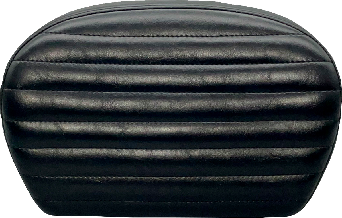 Le Pera Sissy Bar Pad - Large - Pleated - Shiny Black