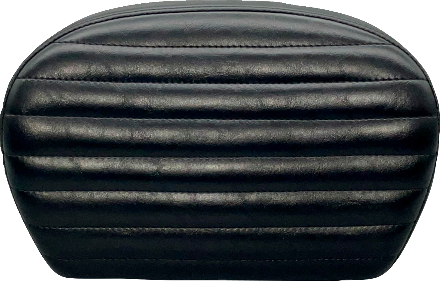 Le Pera Sissy Bar Pad - Large - Pleated - Shiny Black