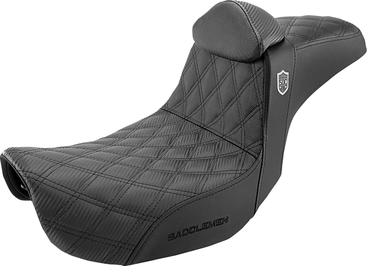 Saddlemen Pro Series SDC Performance Seat - W/ Backrest - Lattice Stitch/Lumbar Gripper - FLD/FXD '06-'17