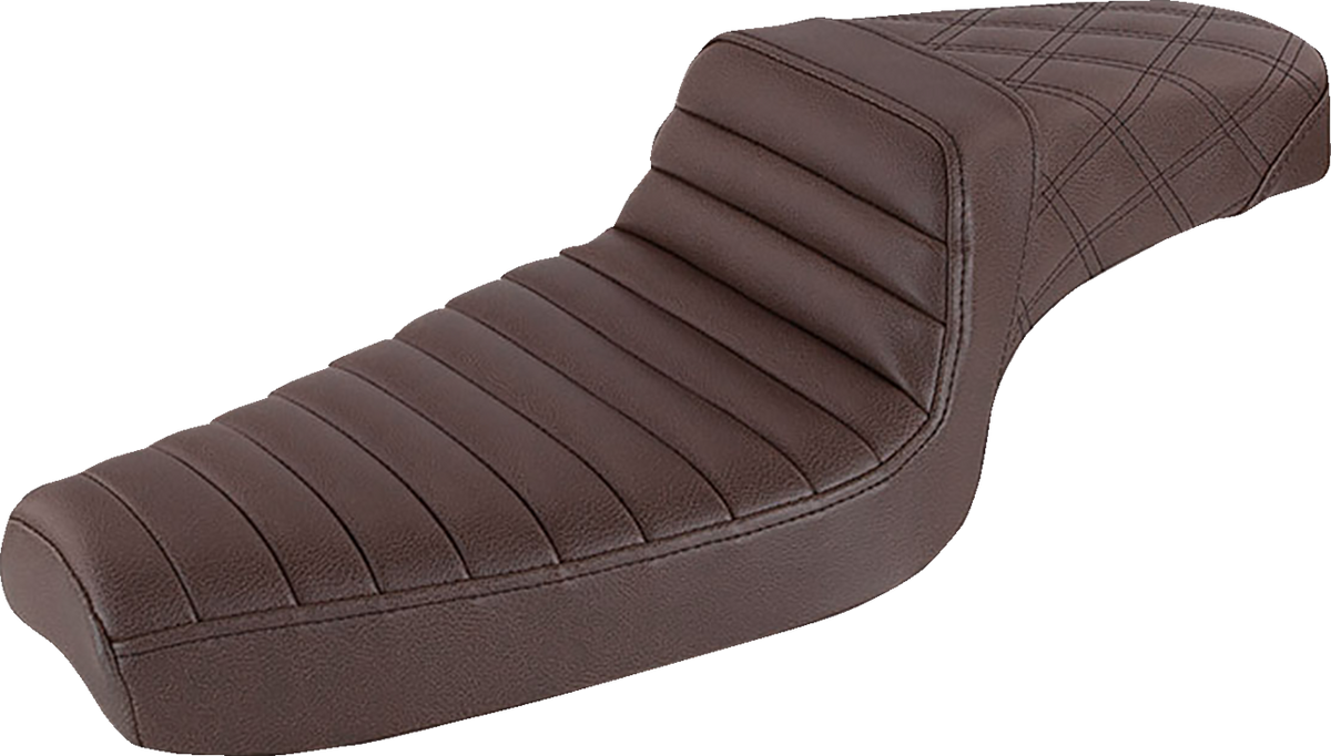 Saddlemen Step-Up Seat - Front Tuck-N-Roll/Rear Lattice Stitch - Brown