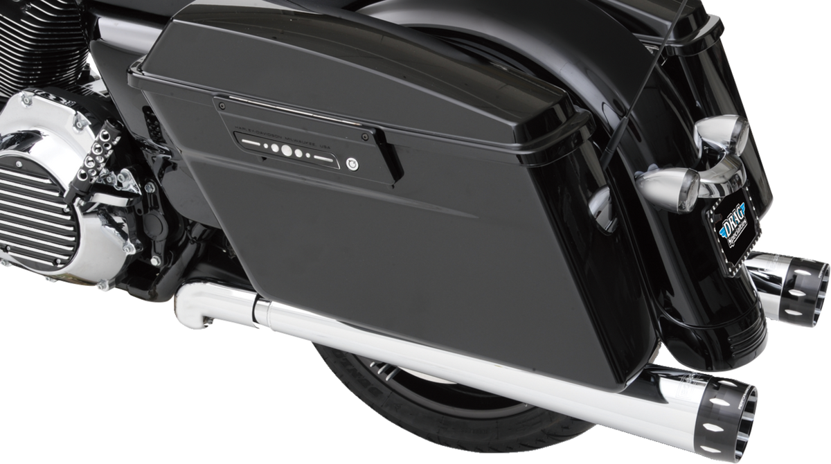 Bassani Xhaust Megaphone Slip-On Mufflers - Chrome/Polished - Tapered - Standard Baffle