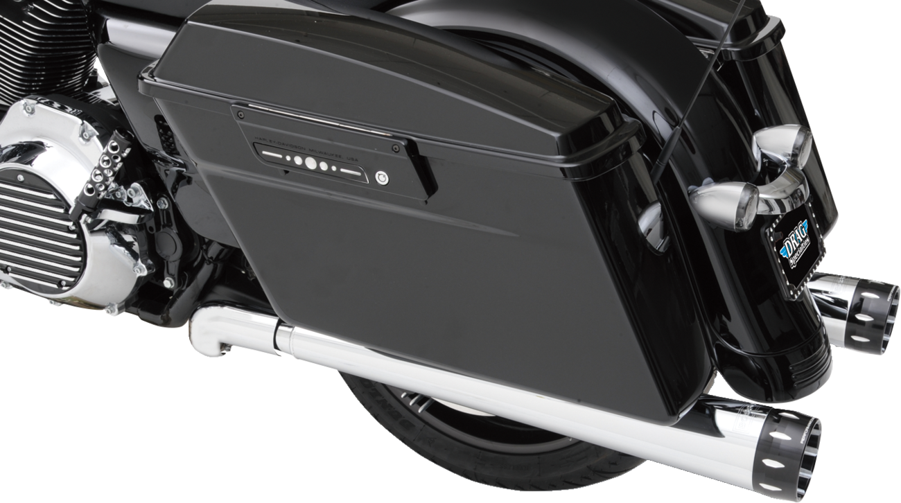 Bassani Xhaust Megaphone Slip-On Mufflers - Chrome/Polished - Tapered - Standard Baffle