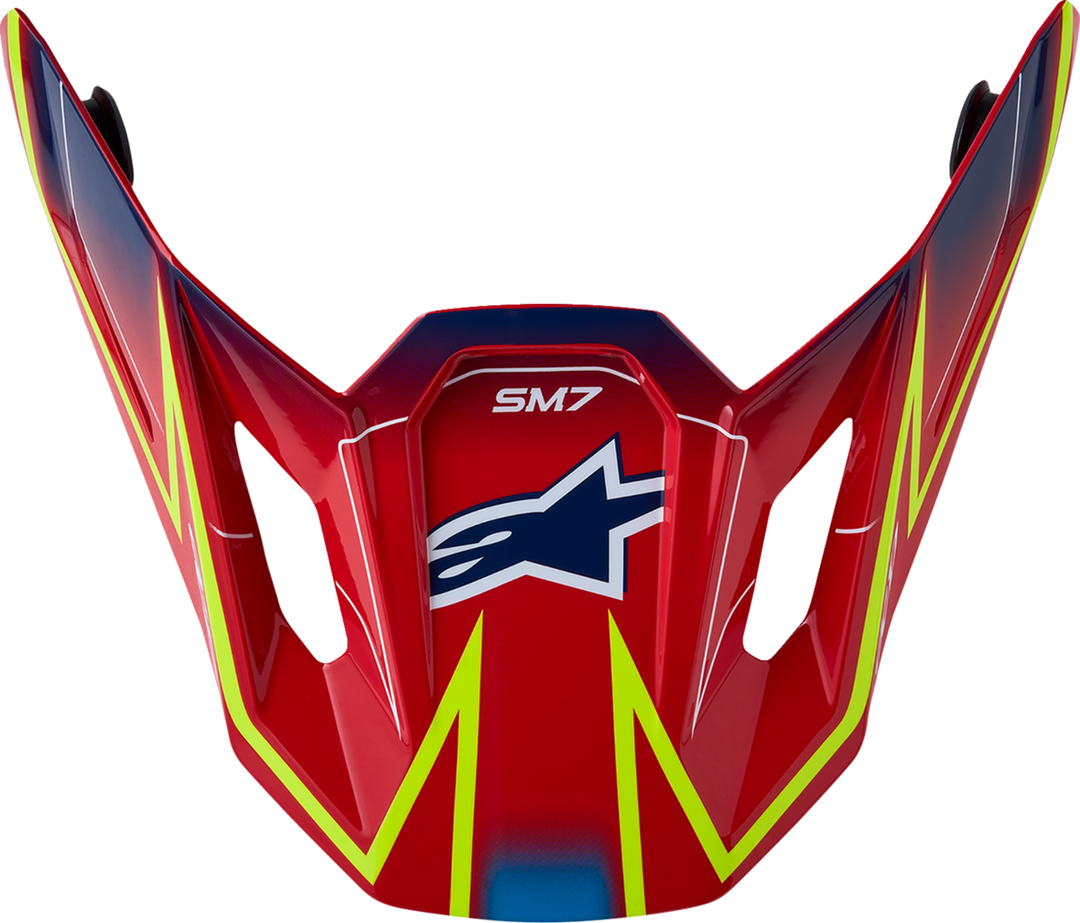 Alpinestars SM7 Visor - Cast - Red/Yellow Fluo/Blue