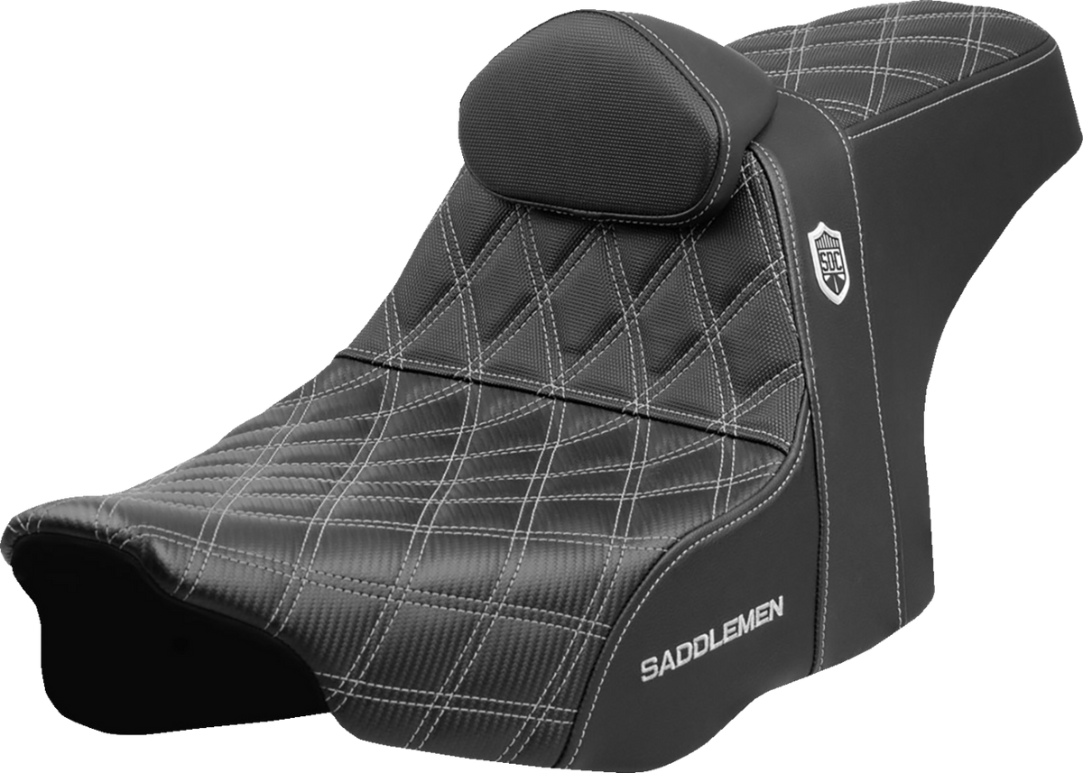 Saddlemen Pro Series SDC Performance Seat - Silver Stitching - W/ Backrest - FLT/FLH '23-'25