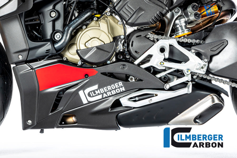 Ilmberger Carbon Belly Pan Left V4 Ducati Streetfighter - Matte