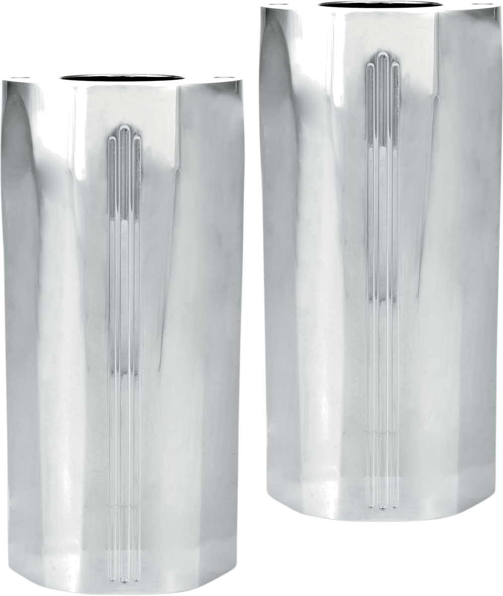 Performance Machine (PM) Fork Slider Covers - Chrome - Tech