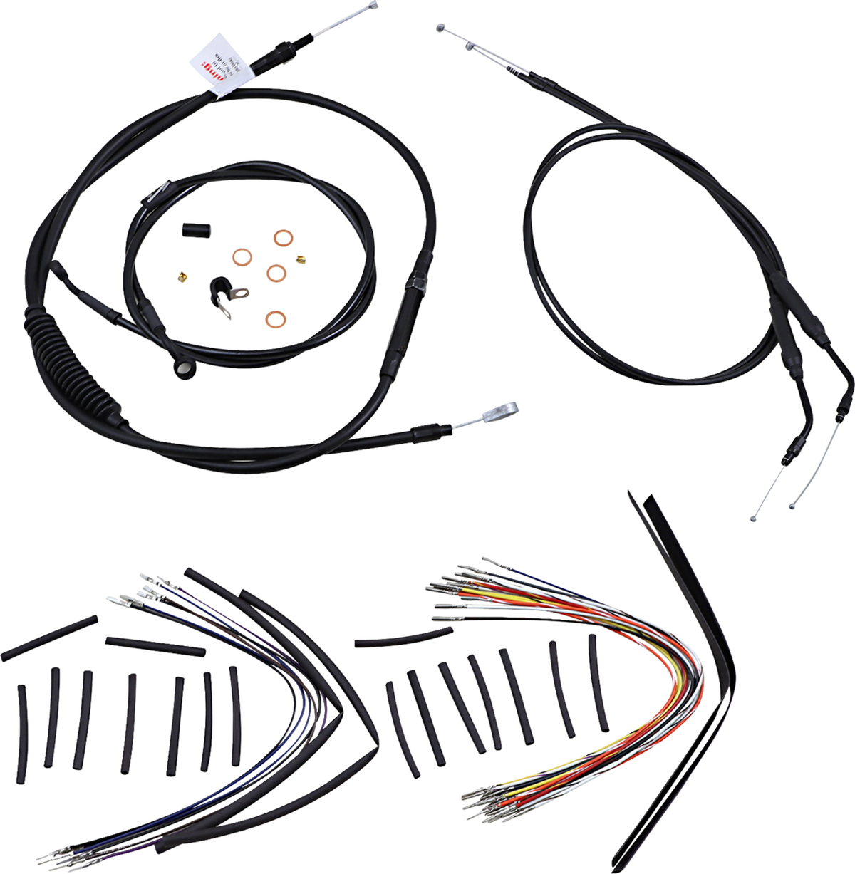 Burly Brand Jail Bar Cable Kit - 14" Handlebars - Black Vinyl - '04-'06 XL
