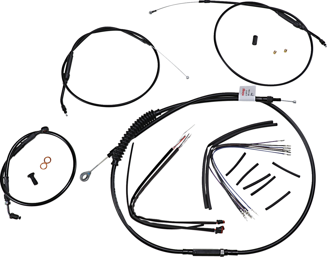 Burly Brand Extended Handlebar Cable And Brake Line Kit For Sportsters With ABS - 12" T-Bar Handlebars