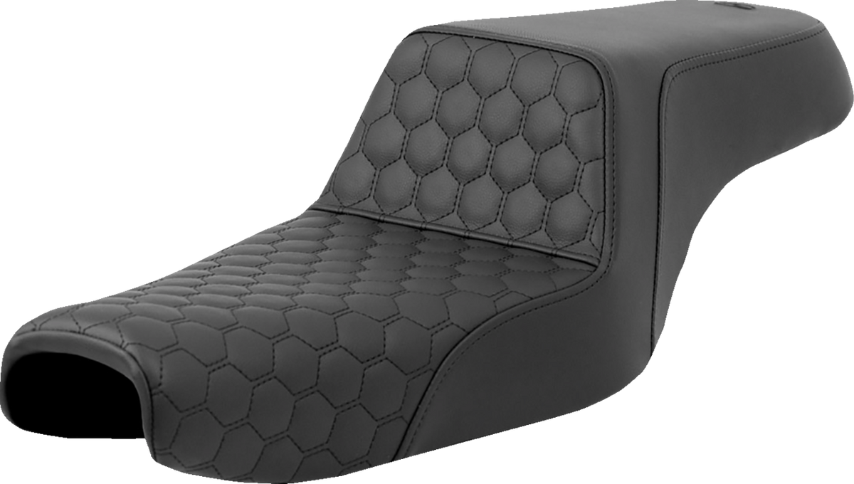 Saddlemen Step-Up Seat - Honeycomb - Black Stitching - 3.3 Gal Tank - Sportster '04-'21