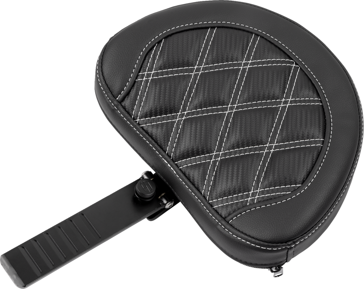 Saddlemen RoadSofa™ Seat - With Backrest - Carbon Fiber - Lattice Stitch - White Stitch - FLTR/FLHX '23-'24