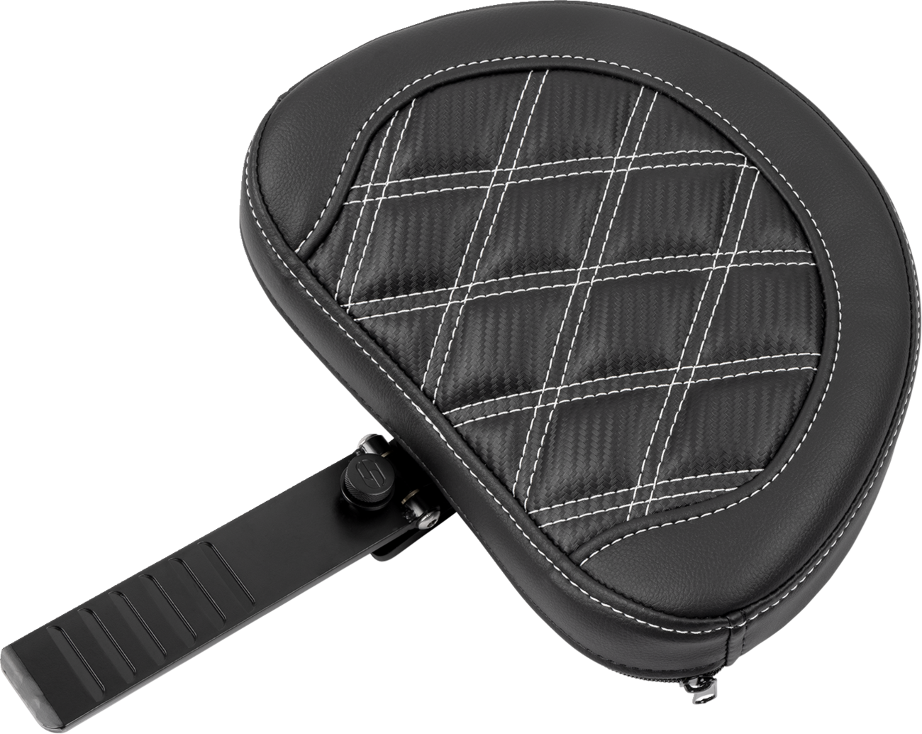 Saddlemen RoadSofa™ Seat - With Backrest - Carbon Fiber - Lattice Stitch - White Stitch - FLTR/FLHX '23-'24