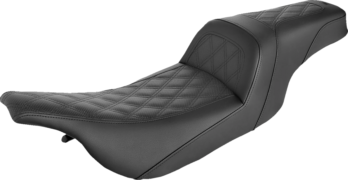 Saddlemen Slim Seat - Black - Lattice Stitch - '99-'07 FLHT/FLTR