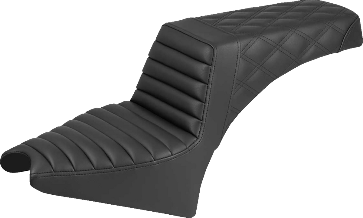 Saddlemen Step-Up Seat - Front Tuck-N-Roll/Rear Lattice Stitch - Black - Indian Scout '25