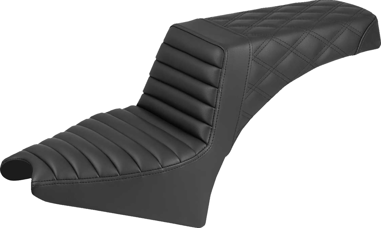 Saddlemen Step-Up Seat - Front Tuck-N-Roll/Rear Lattice Stitch - Black - Indian Scout '25