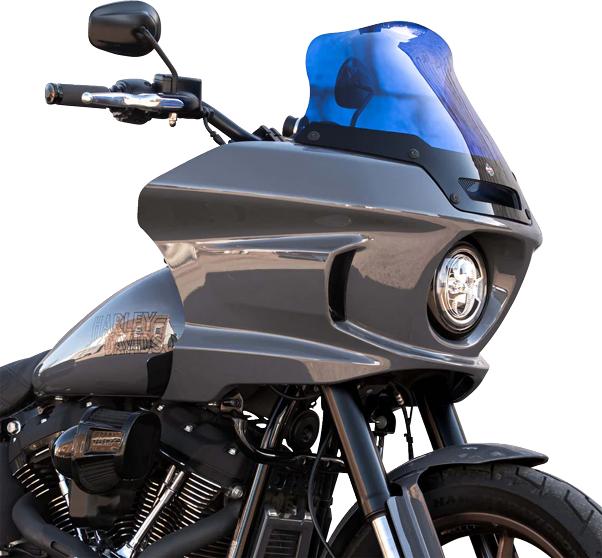 Klock Werks Kolor Flare® Windshield - 8" - Blue - '22-'25 FXLRST