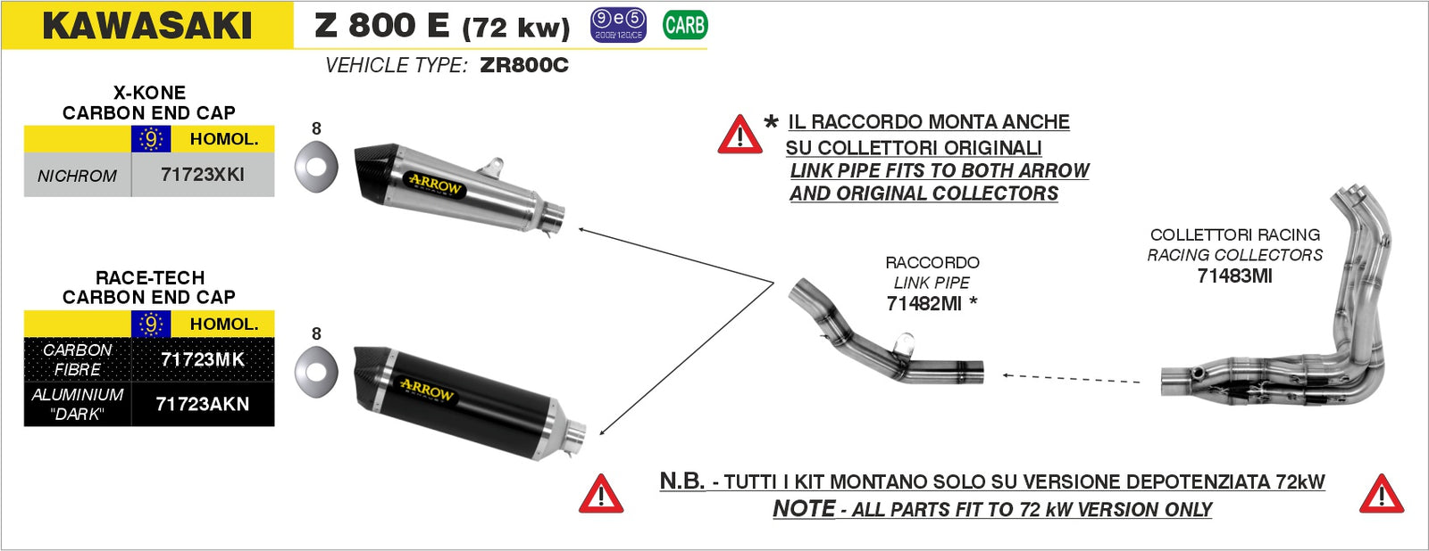 Arrow 71723MK Race-Tech Carbon Slip On With Carbon End Cap