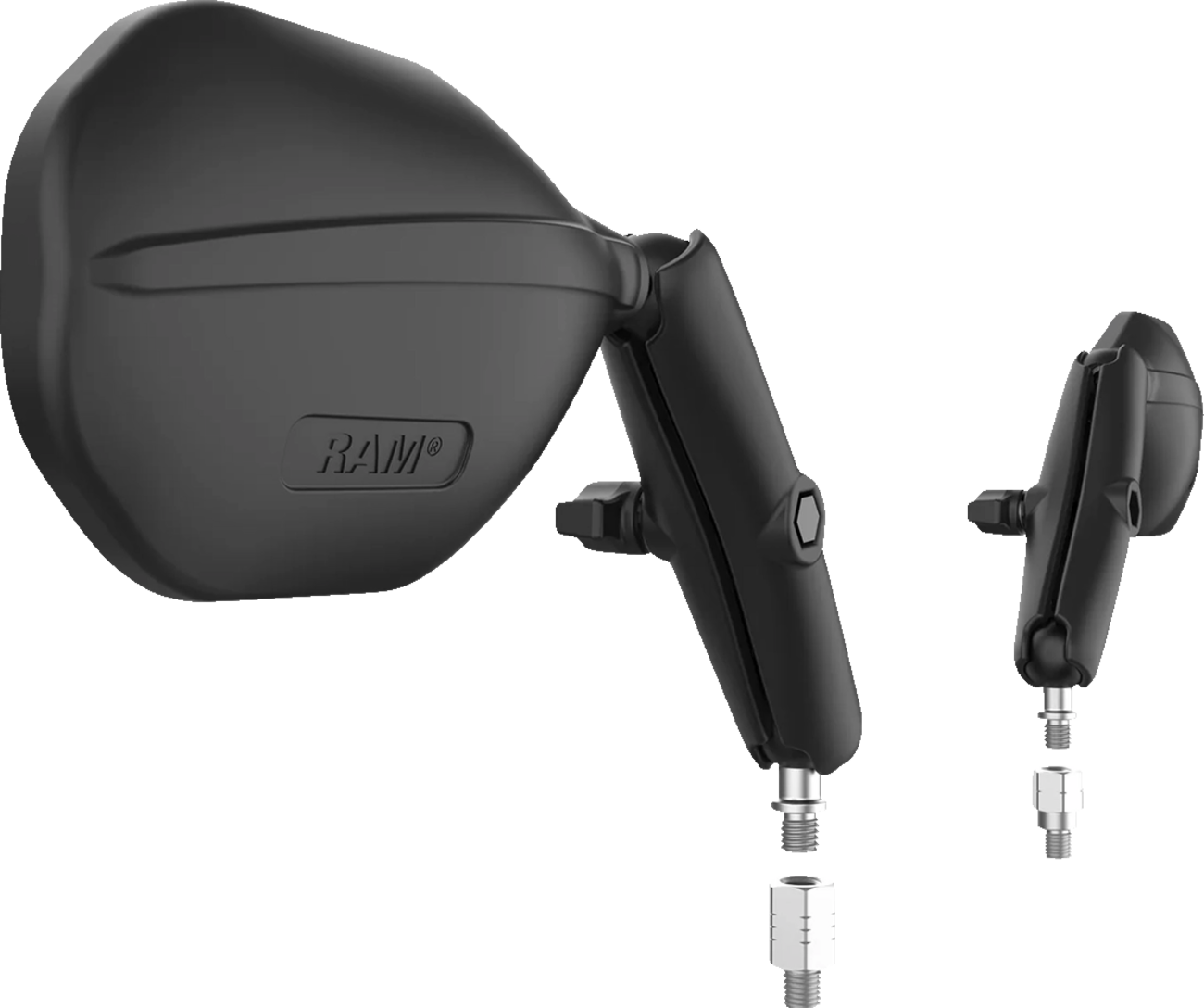 RAM Mounts Tough-Mirror™ - Side View - Oval - Black - Left/Right - Long Arm