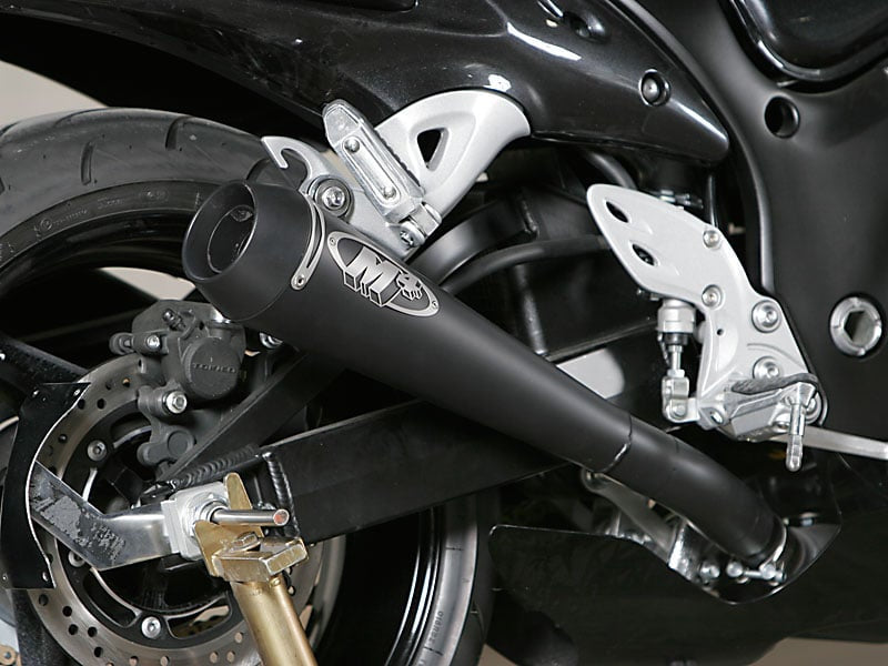 M4 Exhaust 2008 Hayabusa Retro Twin Black Slip On System
