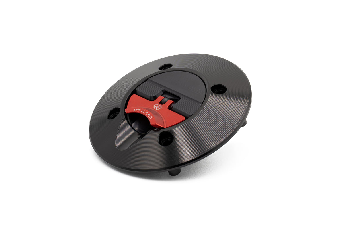 Gilles Tooling FCAP2 – Quick-Release Fuel Cap, Black Red