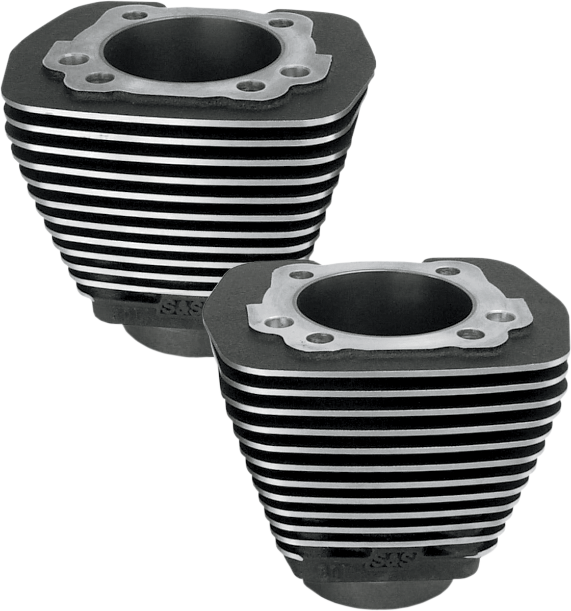 S&S Cycle Cylinder - 3.500" - Wrinkle Black With Highlighted Fins - Evolution Big Twin