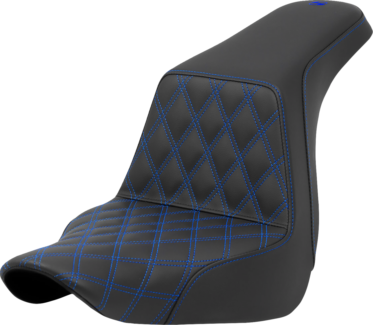 Saddlemen Step-Up Seat - Front Lattice Stitch - Blue Stitch - FXLR/FLSB '18-'24