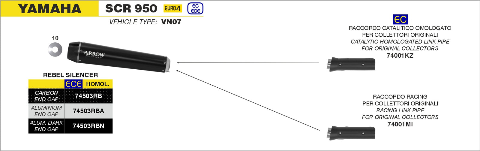74001KZ Catalytic Homologated Mid-Pipe For Stock Headers