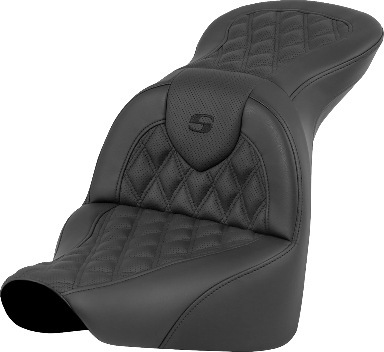 Saddlemen RoadSofa™ Seat - Lattice Stitch - Without Driver Backrest - FLFB/FXBR '18-'24