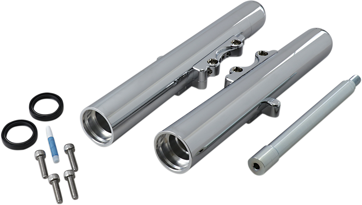 Arlen NESS Fork Legs - Chrome - Smooth - Dual Disc - '08-'13 FLT