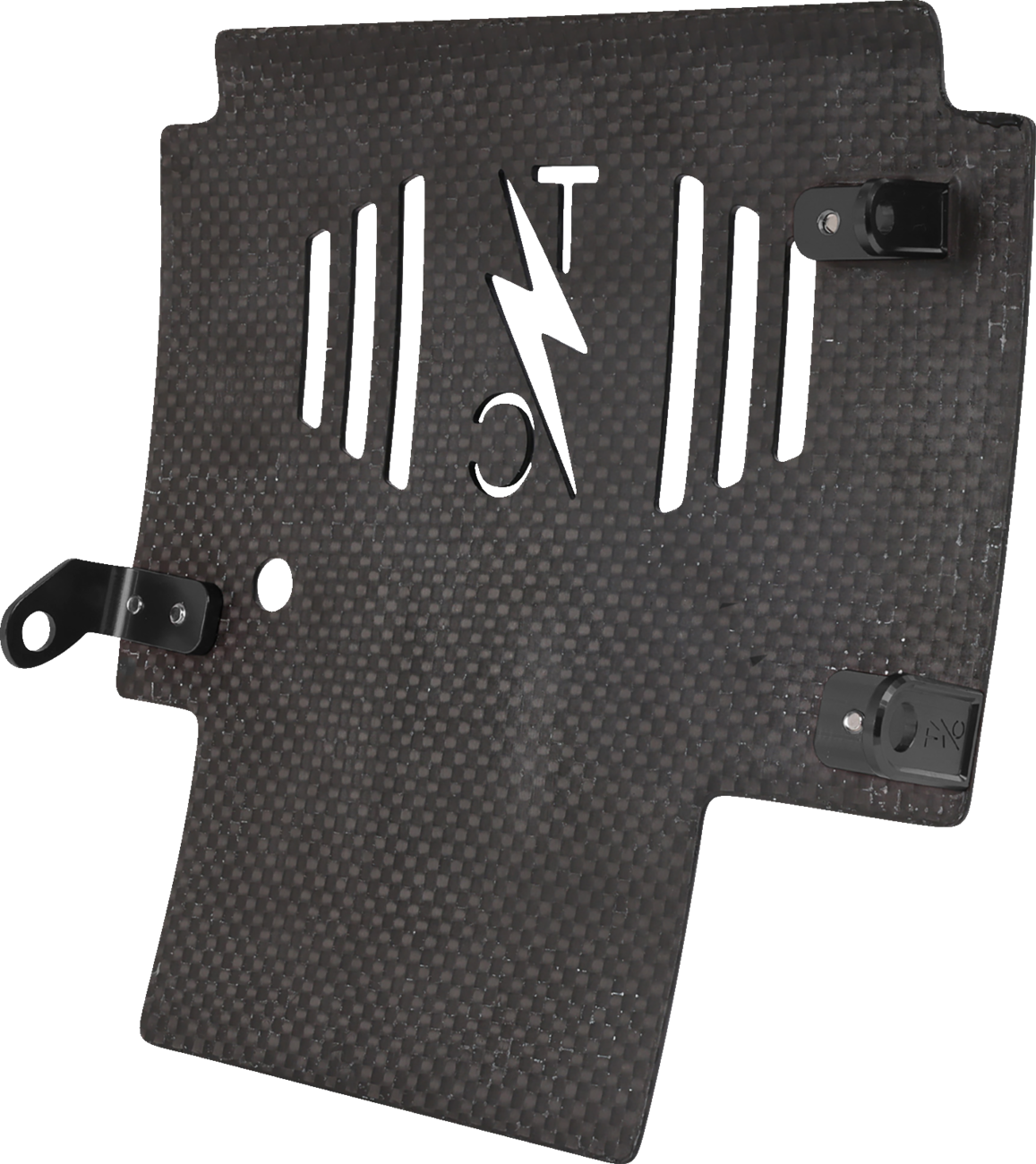 Thrashin Supply CO. Skid Plate - Carbon Fiber/Forged - With Black Brackets - FLHX/FLTRX