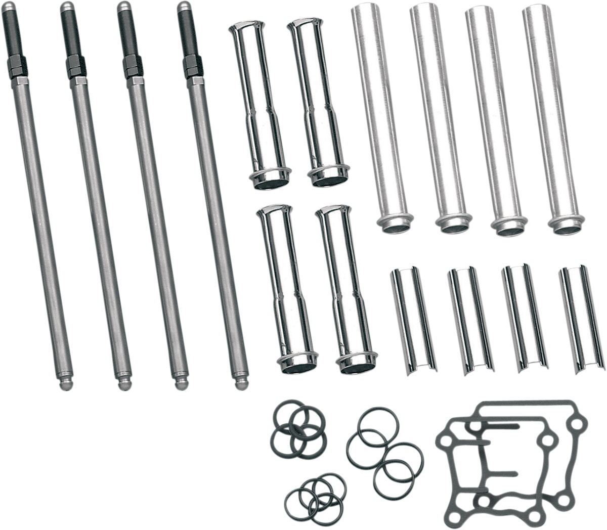 S&S Cycle Adjustable Pushrod Kit - Chrome Covers - Twin Cam '99-'17