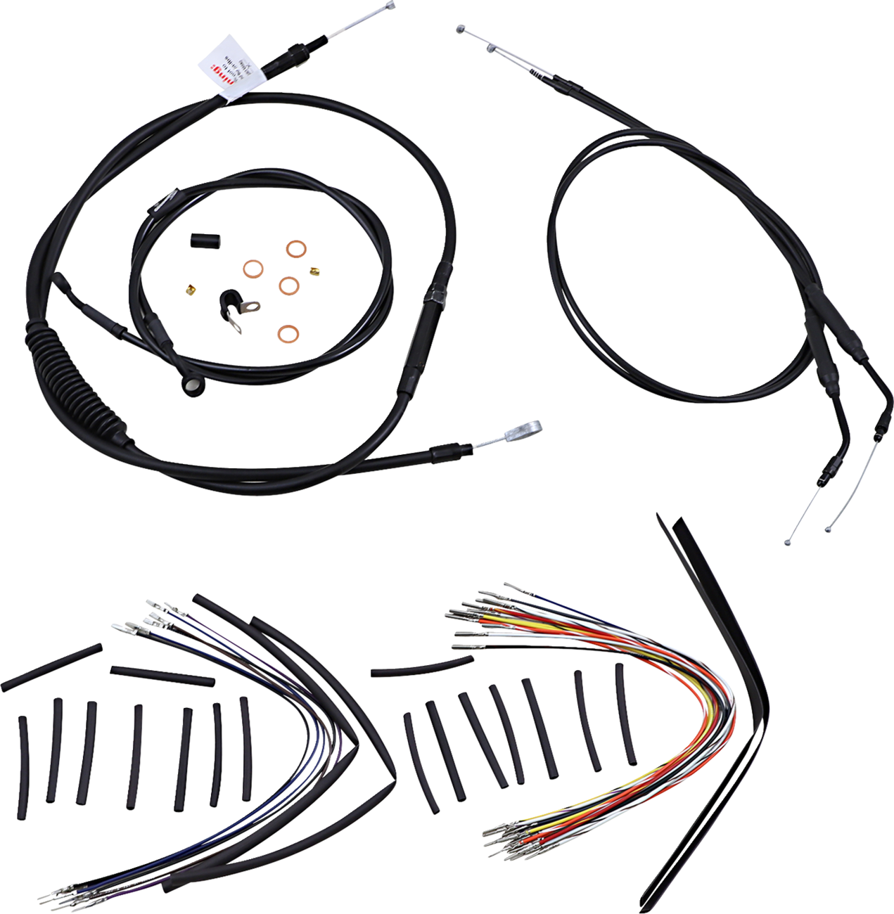 Burly Brand Jail Bar Cable Kit - 14" Handlebars - Black Vinyl - '04-'06 XL