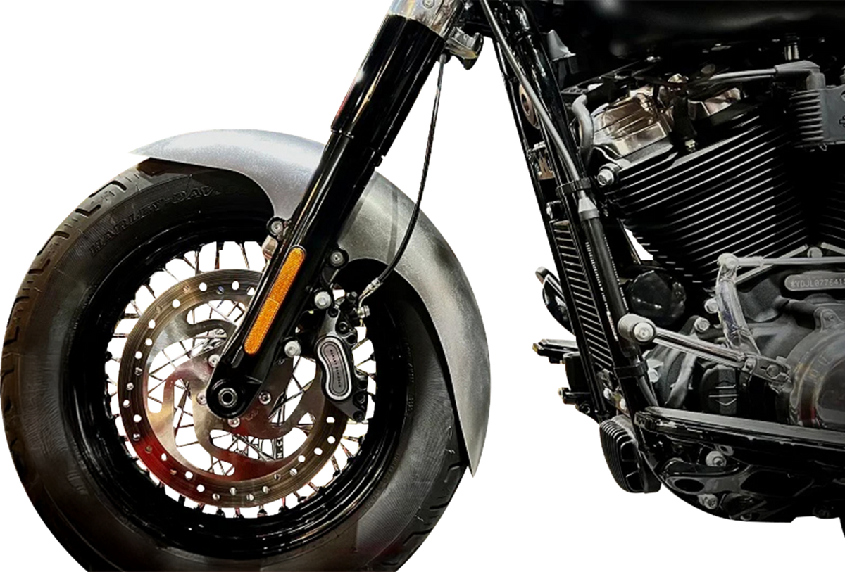Paul Yaffe Bagger Nation Cafe Front Fender - OEM 19" Wheel - With Satin Finish Fork Adapters - HD