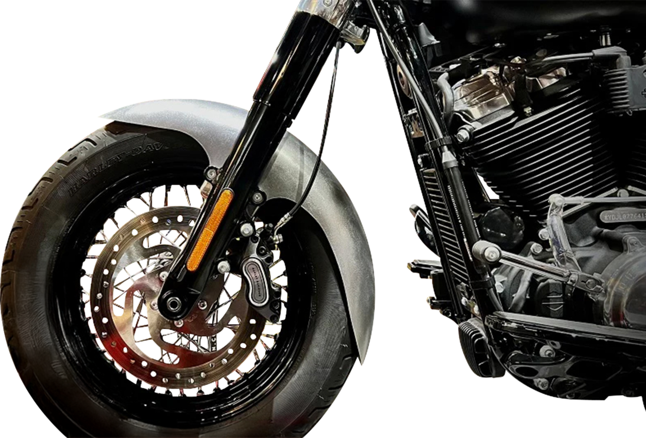 Paul Yaffe Bagger Nation Cafe Front Fender - OEM 19" Wheel - With Satin Finish Fork Adapters - HD