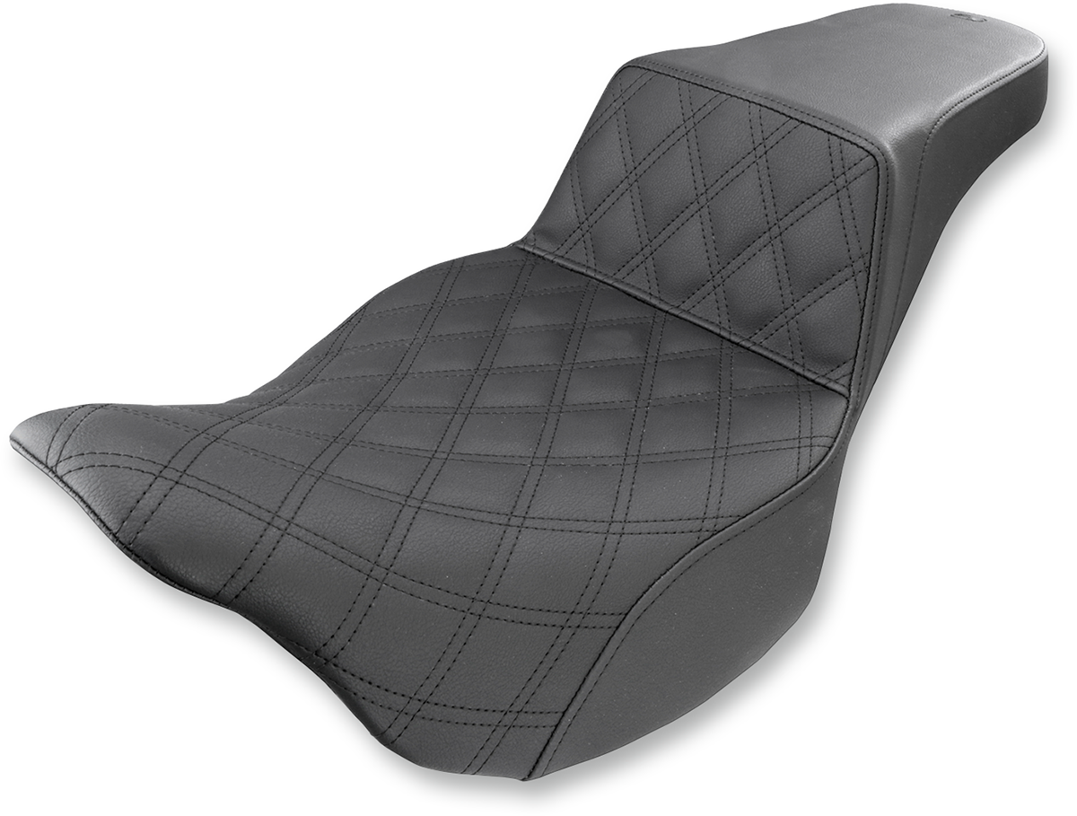 Saddlemen Step-Up Seat - Front Lattice Stitch - Black - FL '08-'24